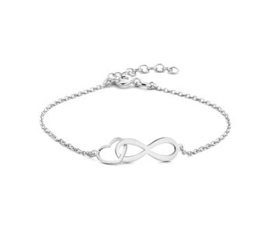 Armband infinity en hart 1,3 mm 16 + 3 cm