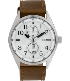 OOZOO Timepieces bruin/wit 42 mm 10025