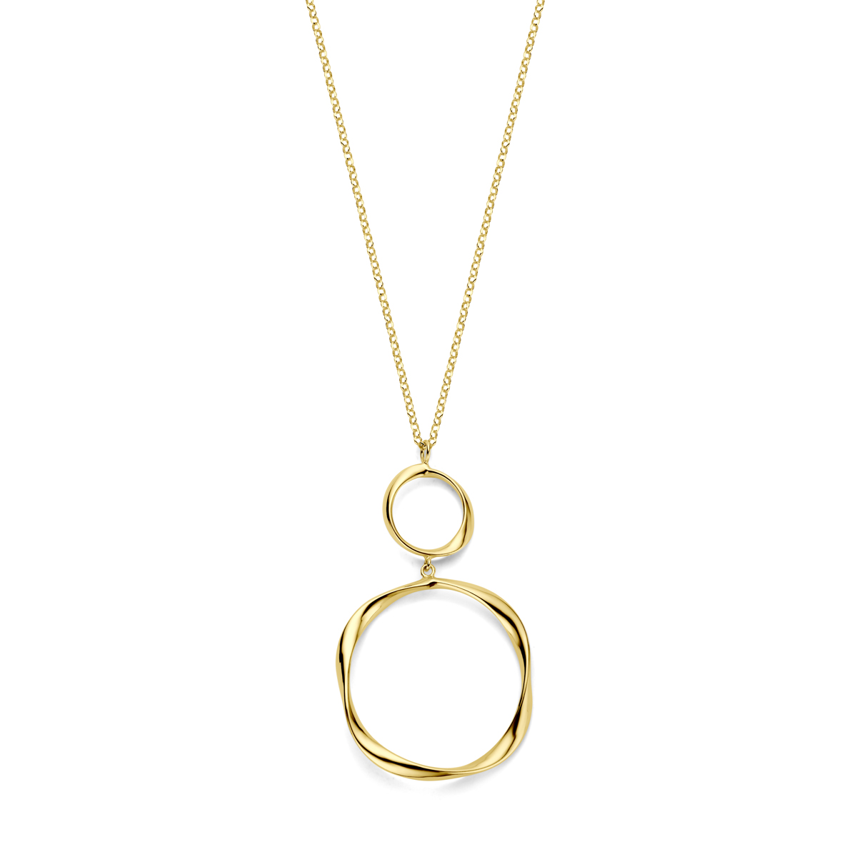 Collier gedraaid 41 + 4 cm 3 micron + oorhangers gedraaid 66 mm 1 micron