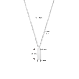 Zilveren graveercollier 2,0 mm 41 + 4 cm