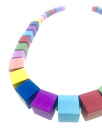 Handgemaakte matte multicolor collier