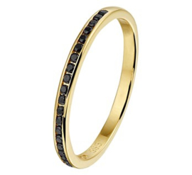 Gouden ring zirkonia zwart