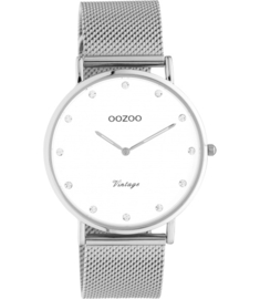 OOZOO Vintage zilver/wit 40 mm C9901