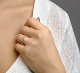 Zilveren ring open gewerkt