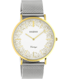 OOZOO Vintage zilver-goud/wit 40 mm