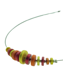 geanodiseerd aluminium schijfjes collier
