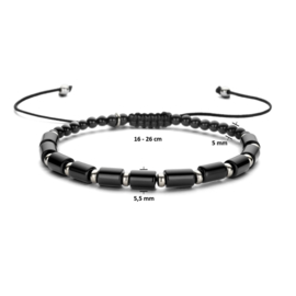 kralenarmband onyx 16 - 26 cm