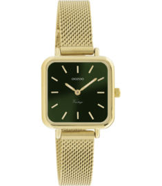 OOZOO vintage vierkant goud/groen 26 mm