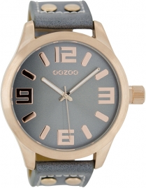 OOZOO horloge aquagrijs / rosé 46 MM