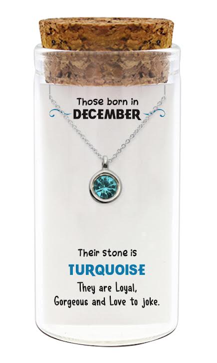 Zilveren ketting met geboortesteen van December