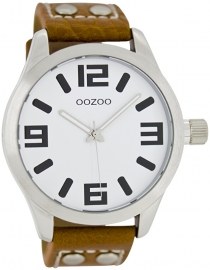 OOZOO horloge wit / bruin 46 MM C1051