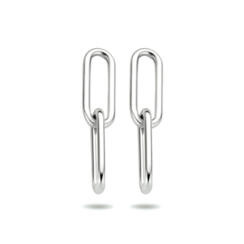 Zilveren oorhangers paperclip