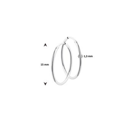 Witgouden oorringetjes 15 mm