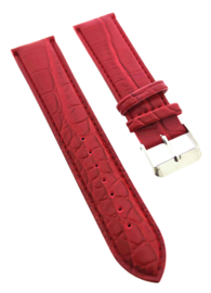 Horlogebandje 20 mm rood croco