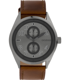 OOZOO Timepieces bruin/donkergrijs 42 mm C10028