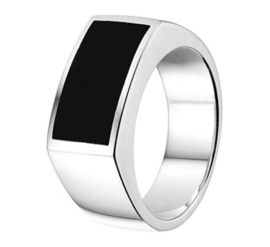 Zilveren ring onyx