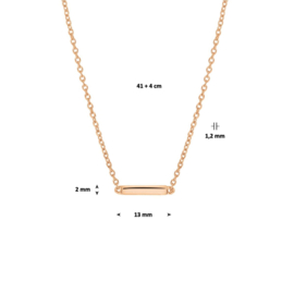 collier balkje 1,2 mm 41 + 4 cm