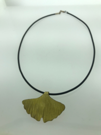 Ginkgo goudkleur klein rubber-ketting