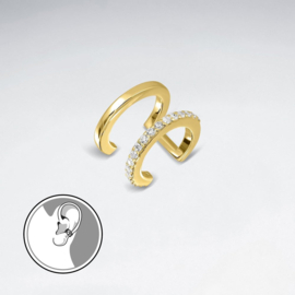 vergulde earcuff met zirkonia