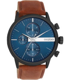 OOZOO Timepieces bruin/ blauw 45 mm C11222