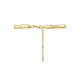 Edelstalen collier multi-collier gourmette paperclip