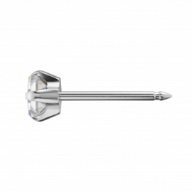 Zweerknopjes edelstaal vierkant zirkonia 4 mm