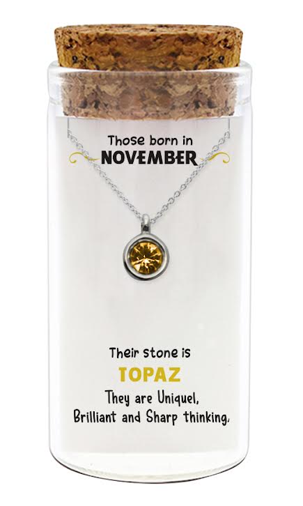 Zilveren ketting met geboortesteen van November