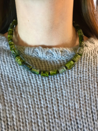 Zsiska collier blokjes forestgreen