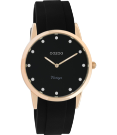 OOZOO Vintage zwart/rosé strass 38 mm