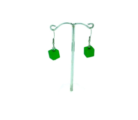 MOOI oorhangers vierkant groen