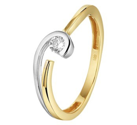 Gouden bicolor ring zirkonia