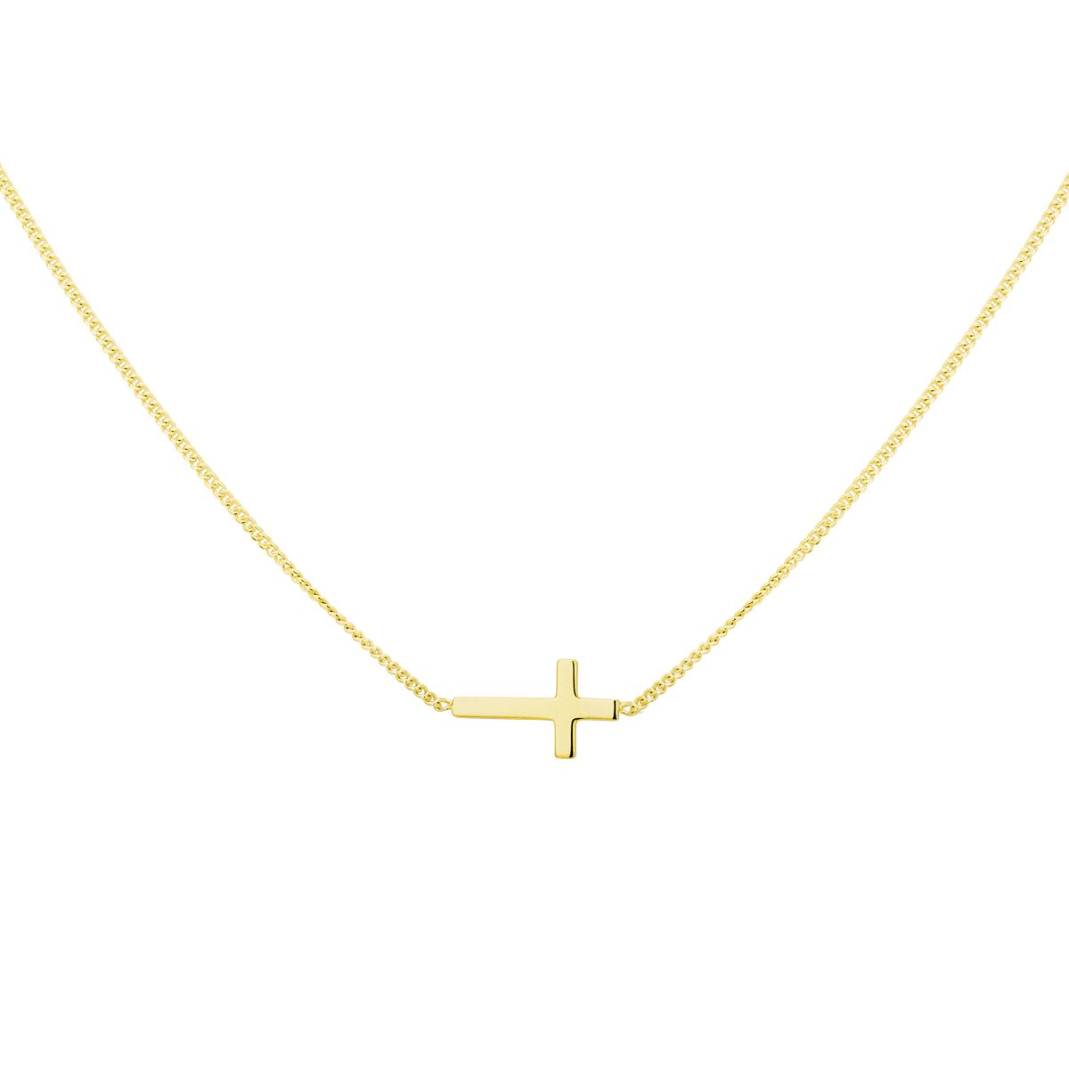 collier kruis 40 + 5 cm 3 micron - armband kruis 17 + 3 cm 3 micron