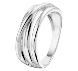 Zilveren ring abstract