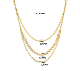 Collier schakels 4,2 mm 41 + 4 cm 1 micron