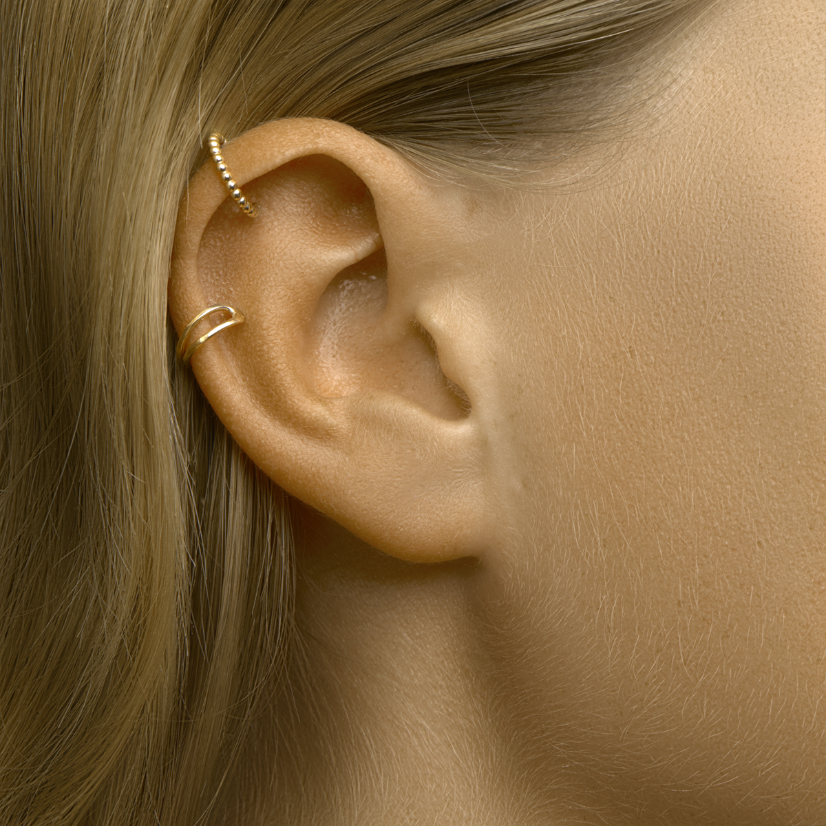 14k Geelgouden earcuff 10x4.3mm