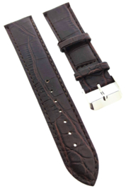 Horlogeband 22 mm bruin croco