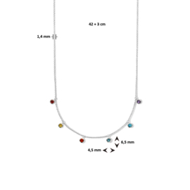 collier met multi zirkonia 1,4 mm