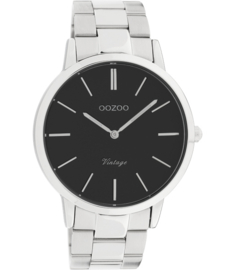 OOZOO Vintage zilver/zwart 42 mm