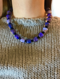 Zsiska collier cirkels donkerblauw