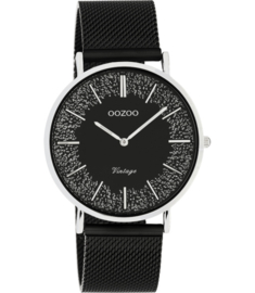 OOZOO Vintage zwart/zilver 40 mm