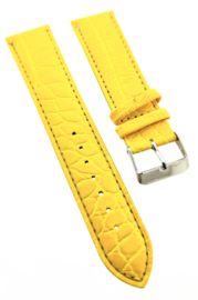 Horlogeband 22 mm geel croco