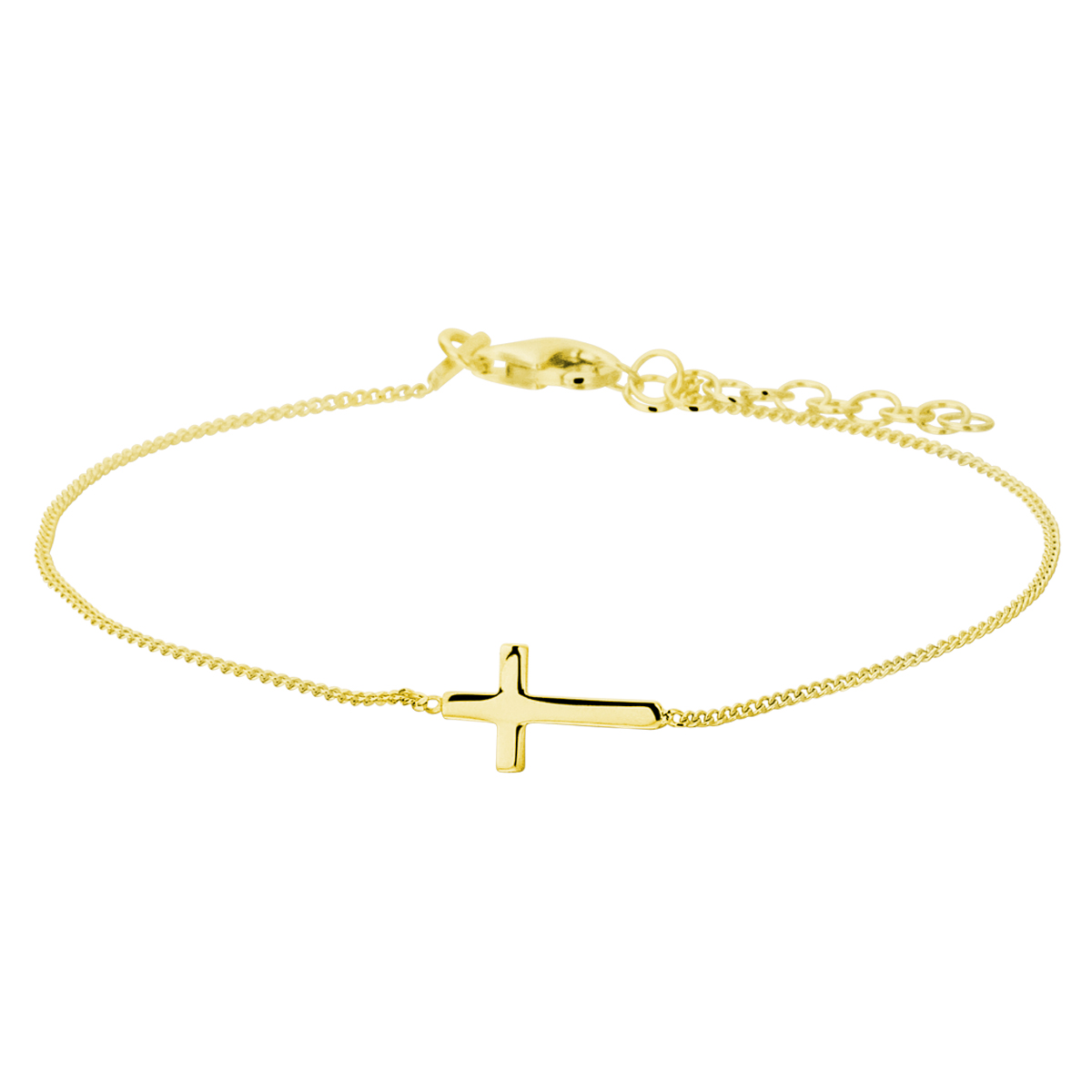 collier kruis 40 + 5 cm 3 micron - armband kruis 17 + 3 cm 3 micron