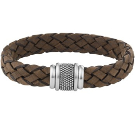 Armband lichtbruin leer 12 mm 21 cm