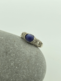 Handgemaakte zilveren sapphire ring