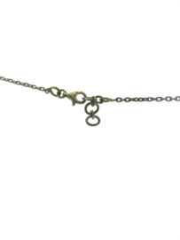 Goud op zilver collier onyx