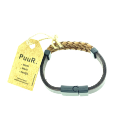 Armband leer bruin 21 cm