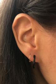 Edelstalen klapcreolen zwart 19 mm