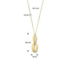 collier 1,8 mm 46 + 4 cm poli/mat