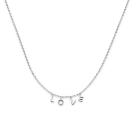 Zilveren collier LOVE