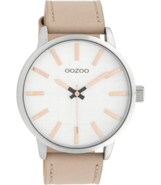 OOZOO Timepieces roze grijs/zilver 45 mm C10031